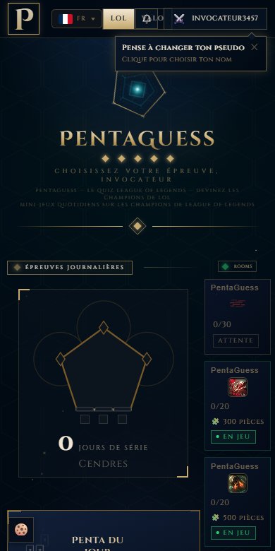 PentaGuess LoL — aperçu