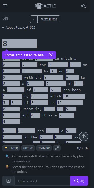 Redactle — aperçu